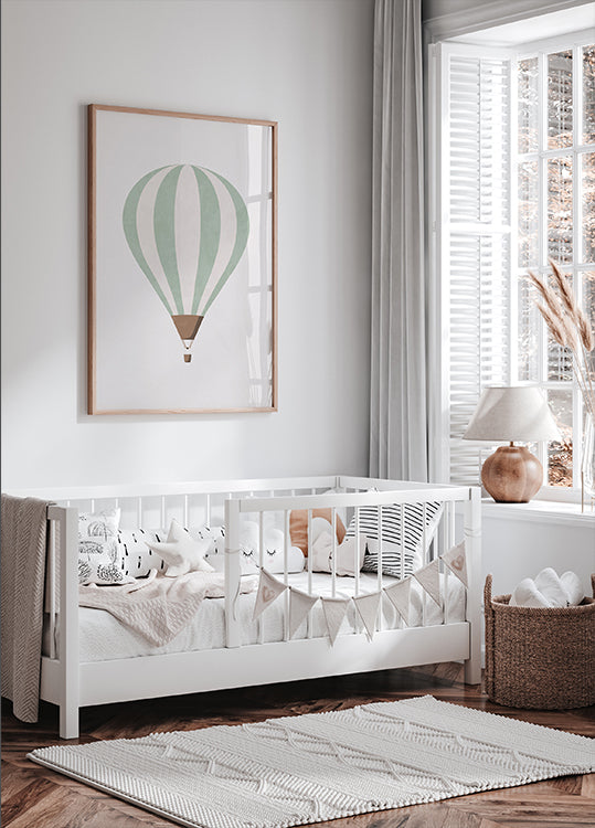 Green Hot Air Balloon Poster - Posterbox.dk