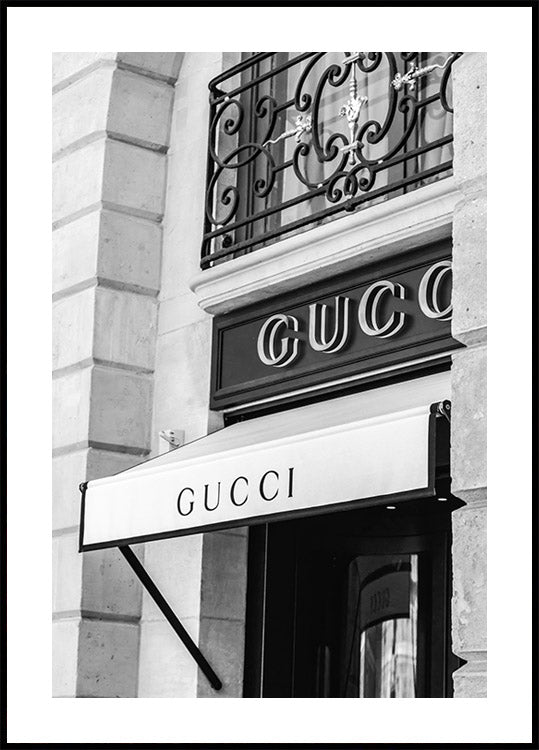 Gucci Boutique Black and White Poster - Posterbox.dk