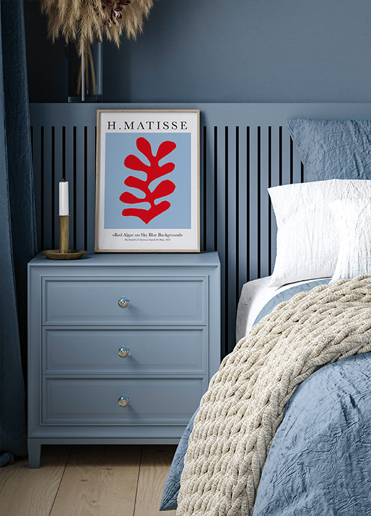 H.Matisse Red Algae on Sky Blue Background Poster - Posterbox.dk