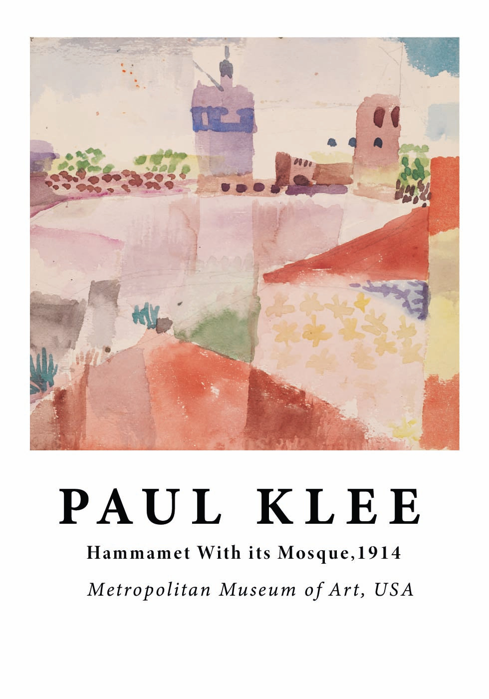 Hammamet with its Mosque, colorful abstract Tunisia Poster - Posterbox.dk