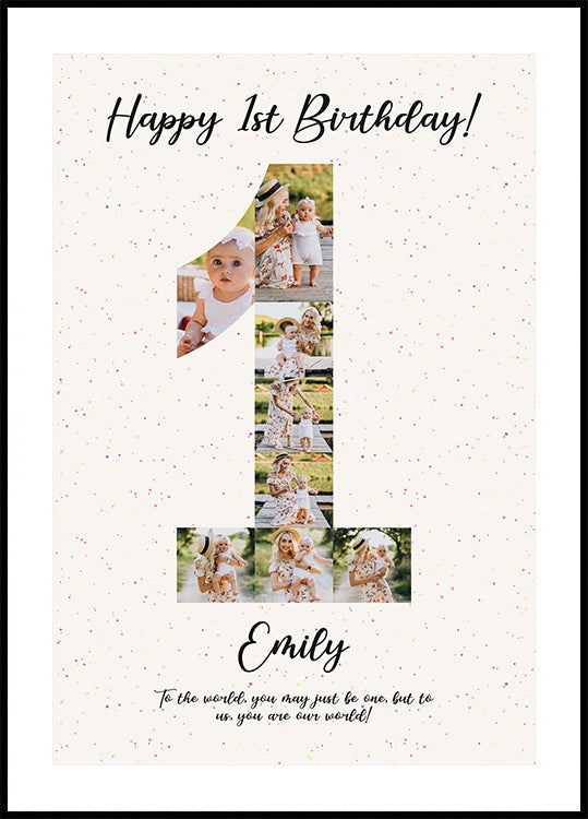 Happy 1st Birthday Personal Poster - Posterbox
