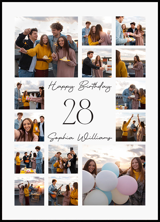Happy Birthday Personalized Poster - Posterbox.dk
