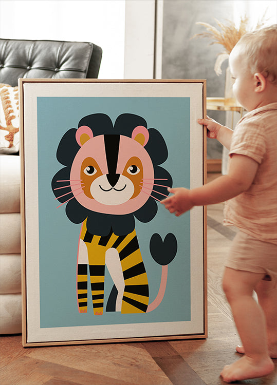 Happy Lion Poster - Posterbox.dk