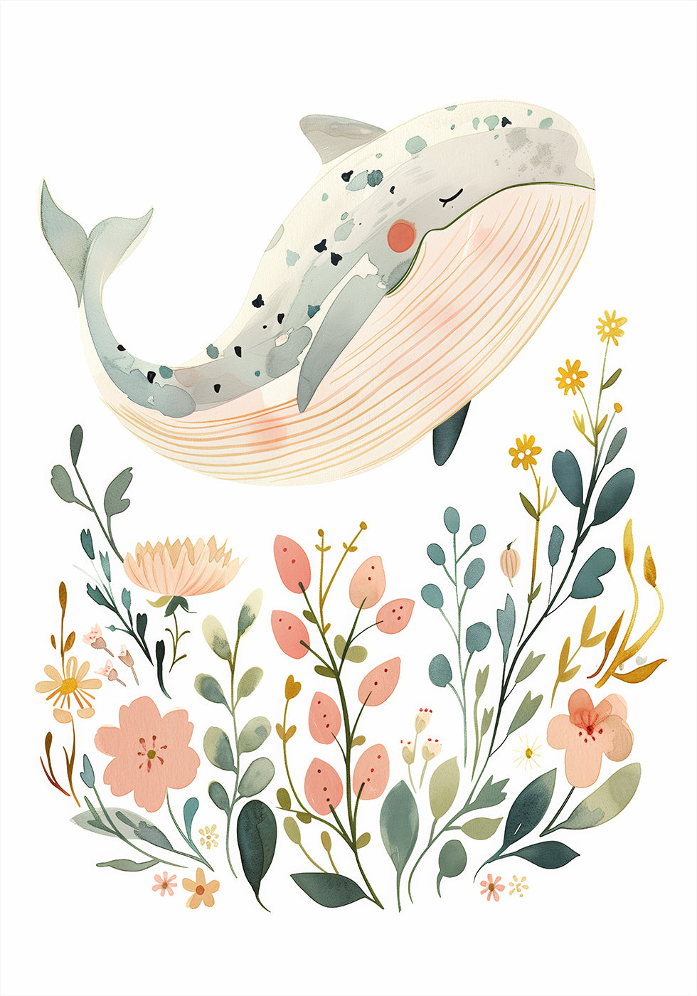 Happy Whale Poster - Posterbox.dk