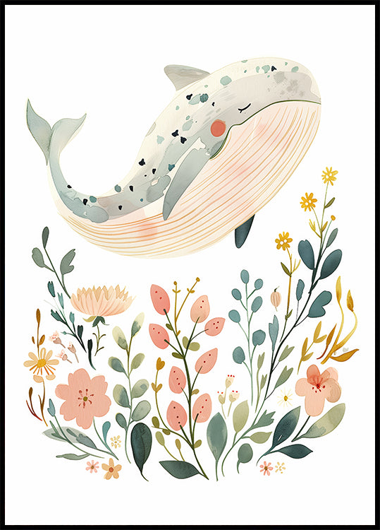 Happy Whale Poster - Posterbox.dk