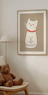 Happy White Cat Poster - Posterbox.dk