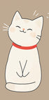 Happy White Cat Poster - Posterbox.dk