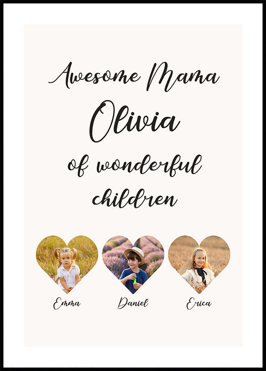 Heart Family Portrait Poster - Posterbox.dk