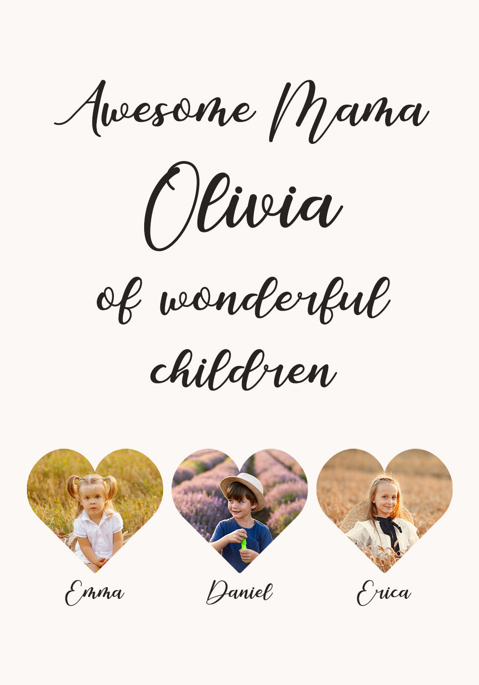 Heart Family Portrait Poster - Posterbox.dk