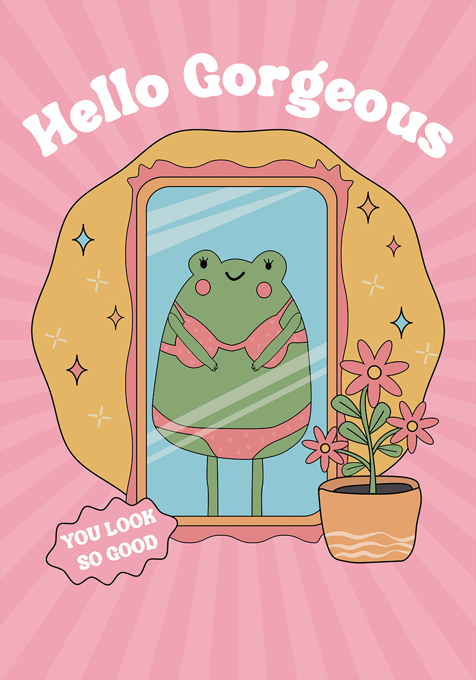 Hello Gorgeous Frog Poster - Posterbox.dk