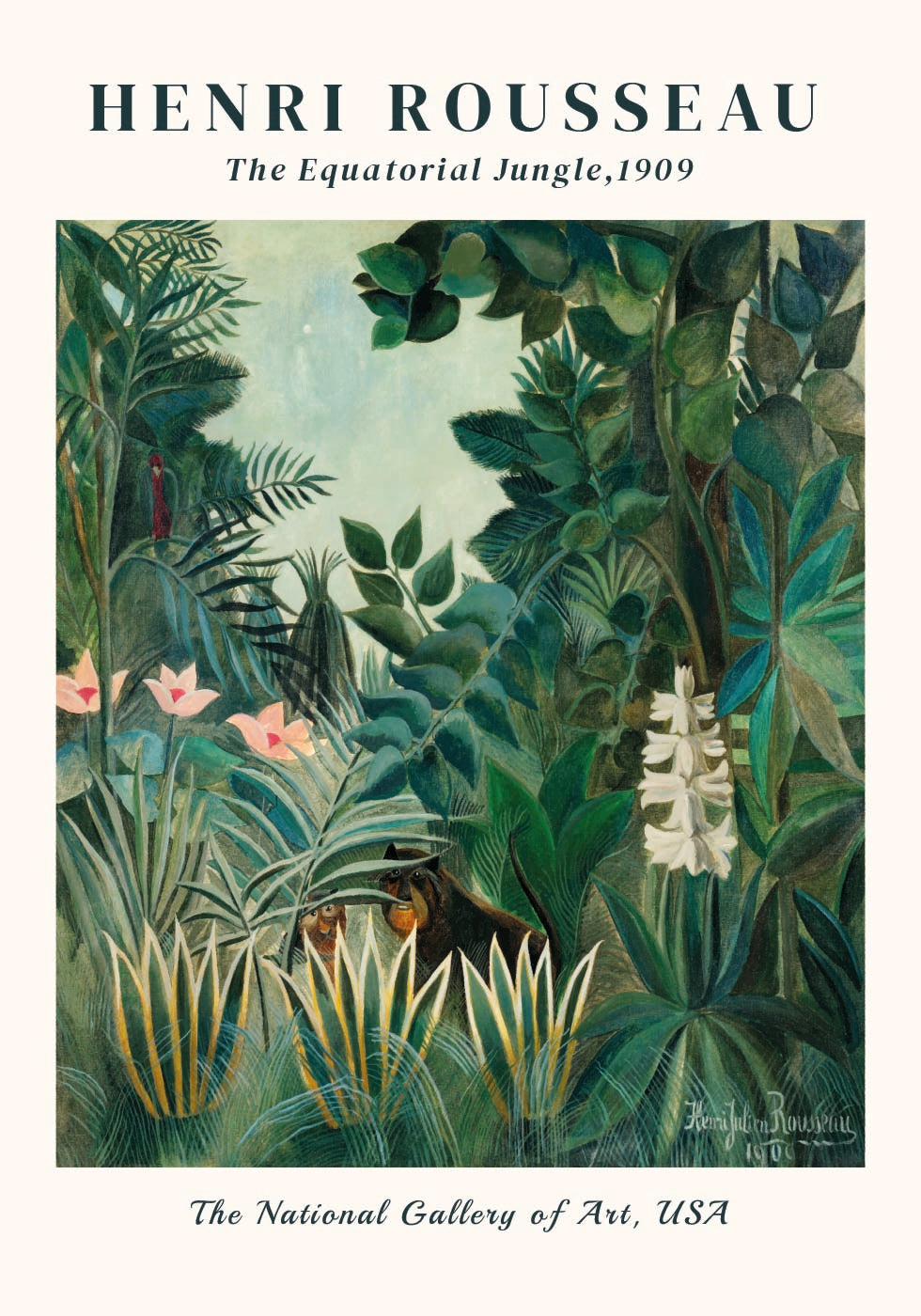 Henri Rousseau - The Equatorial Jungle Poster - Posterbox.dk