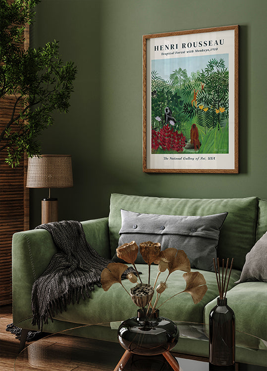 Henri Rousseau - Tropical Forest with Monkeys Poster - Posterbox.dk