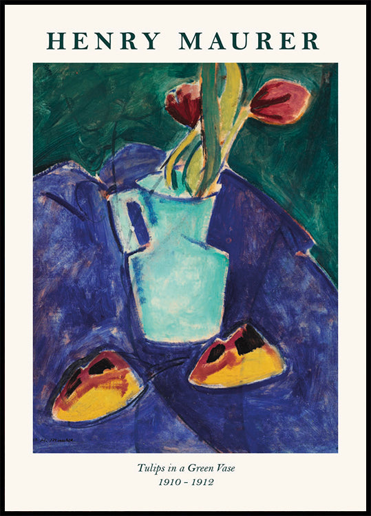 Henry Maurer, Tulips in a Green Vase Poster - Posterbox.dk
