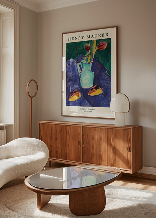 Henry Maurer, Tulips in a Green Vase Poster - Posterbox.dk
