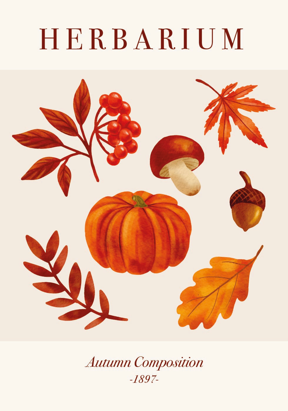 Herbarium Autumn Composition Poster - Posterbox.dk