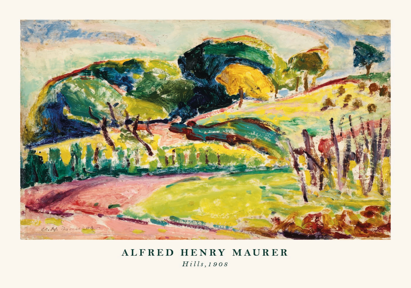 Hills Expressionist Alfred Henry Maurer 1908 Landscape Poster - Posterbox.dk