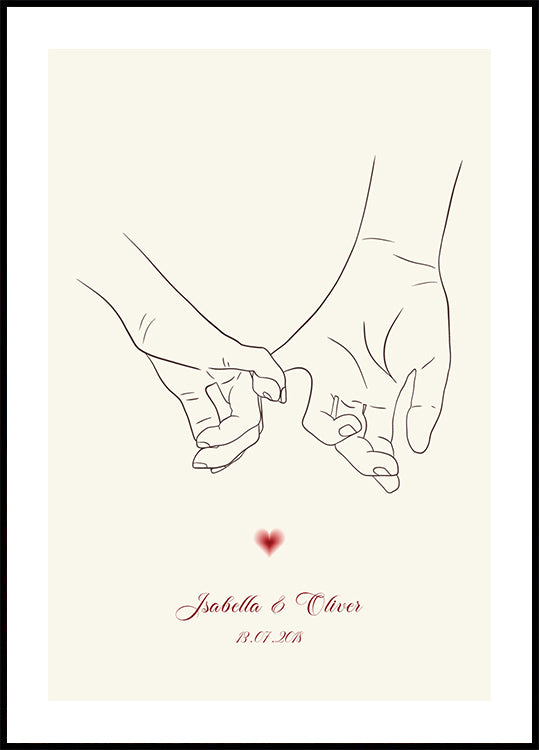 Holding Hands Personalized Poster - Posterbox.dk