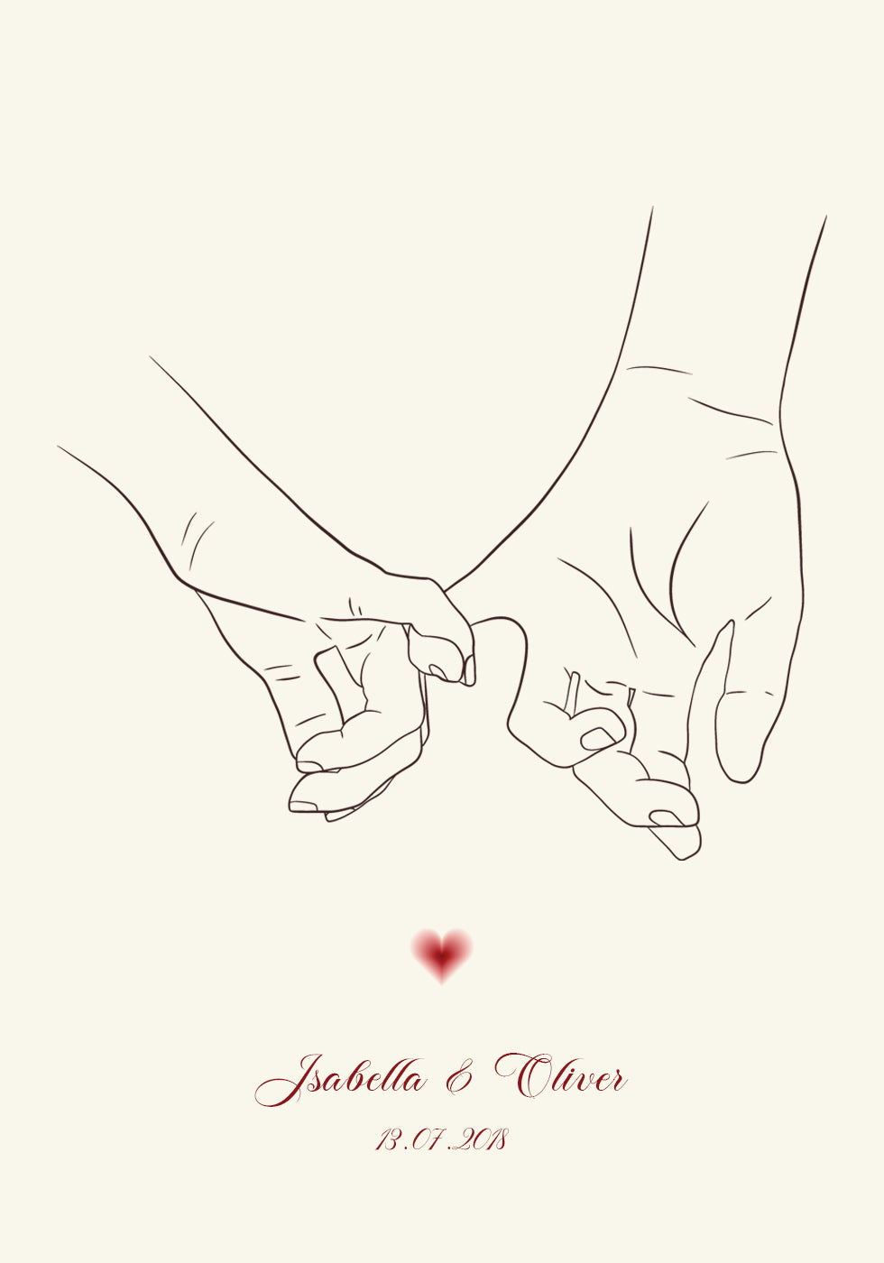 Holding Hands Personalized Poster - Posterbox.dk