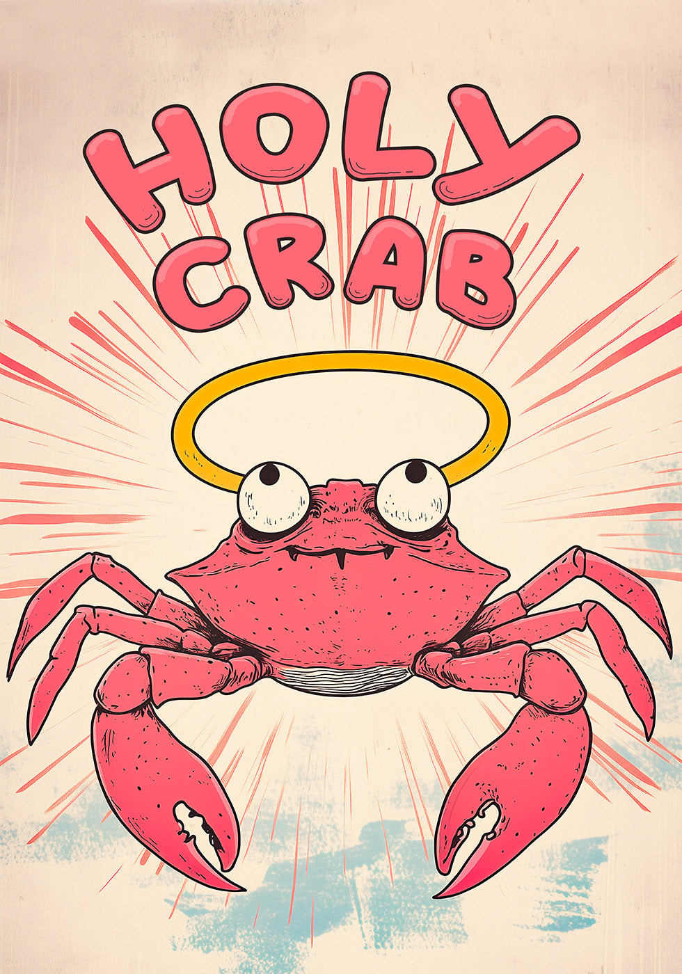 Holy Crab, Halo Crab Cartoon Poster - Posterbox.dk