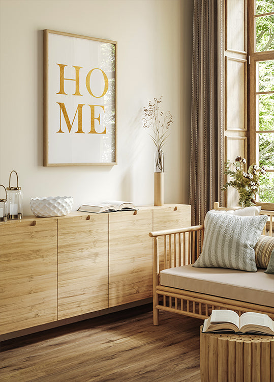 Home Gold Typography Poster - Posterbox.dk