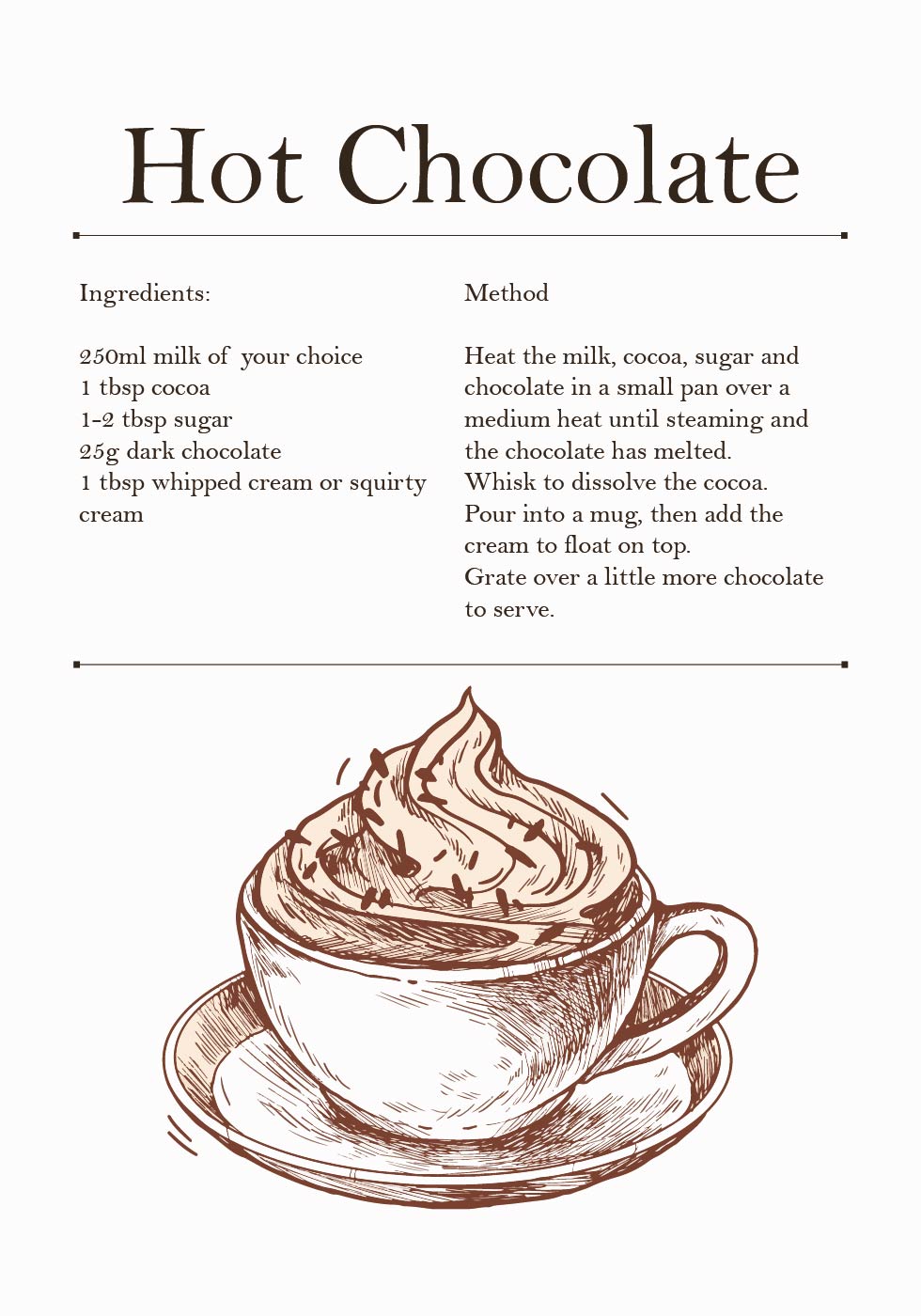 Hot Chocolate Recipe Poster - Posterbox.dk