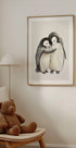 Hugging Baby Penguins Poster - Posterbox.dk