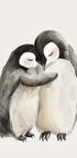 Hugging Baby Penguins Poster - Posterbox.dk