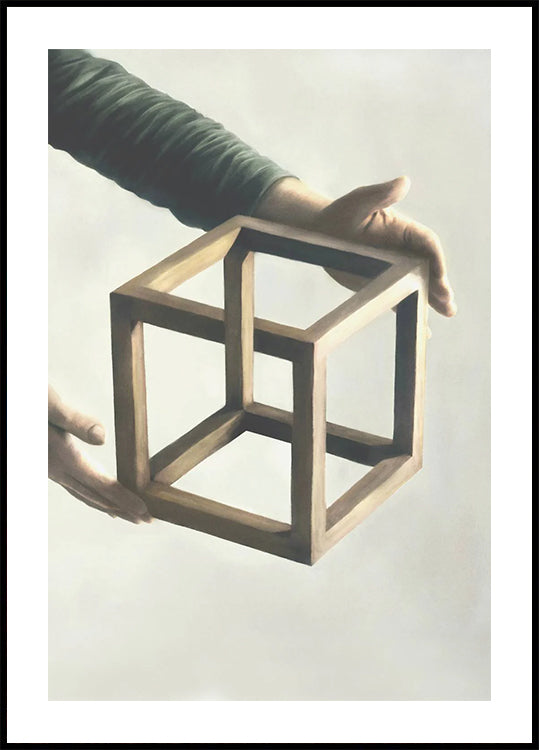 Impossible Cube, surreal geometry Poster - Posterbox.dk