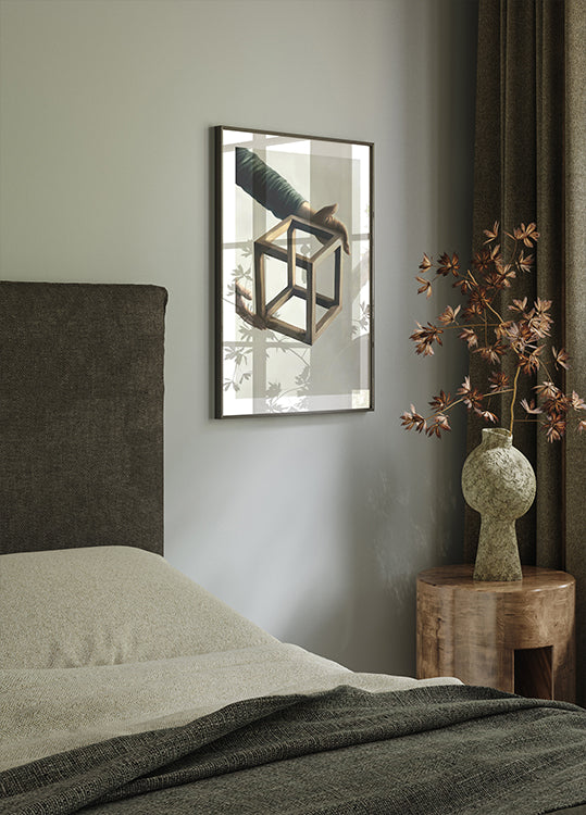 Impossible Cube, surreal geometry Poster - Posterbox.dk