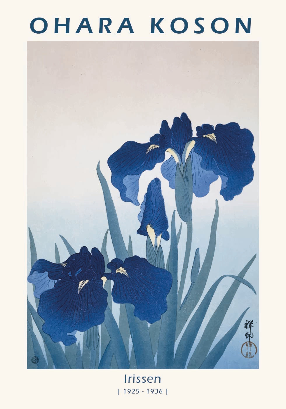 Irissen, Japanese Floral Woodblock Poster - Posterbox.dk