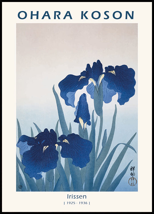 Irissen, Japanese Floral Woodblock Poster - Posterbox.dk