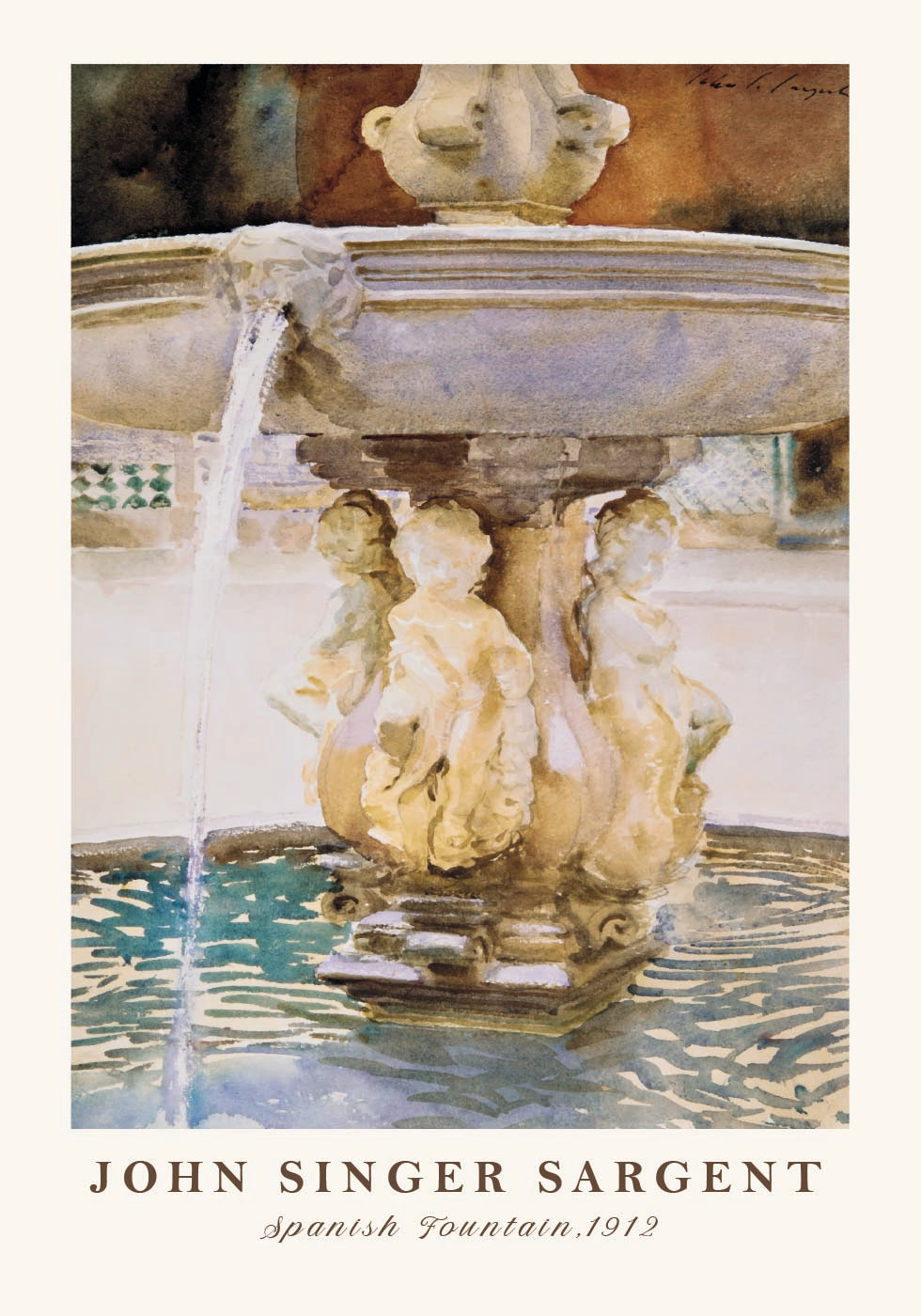 John Singer Sargent, Spanish Fountain Poster - Posterbox.dk