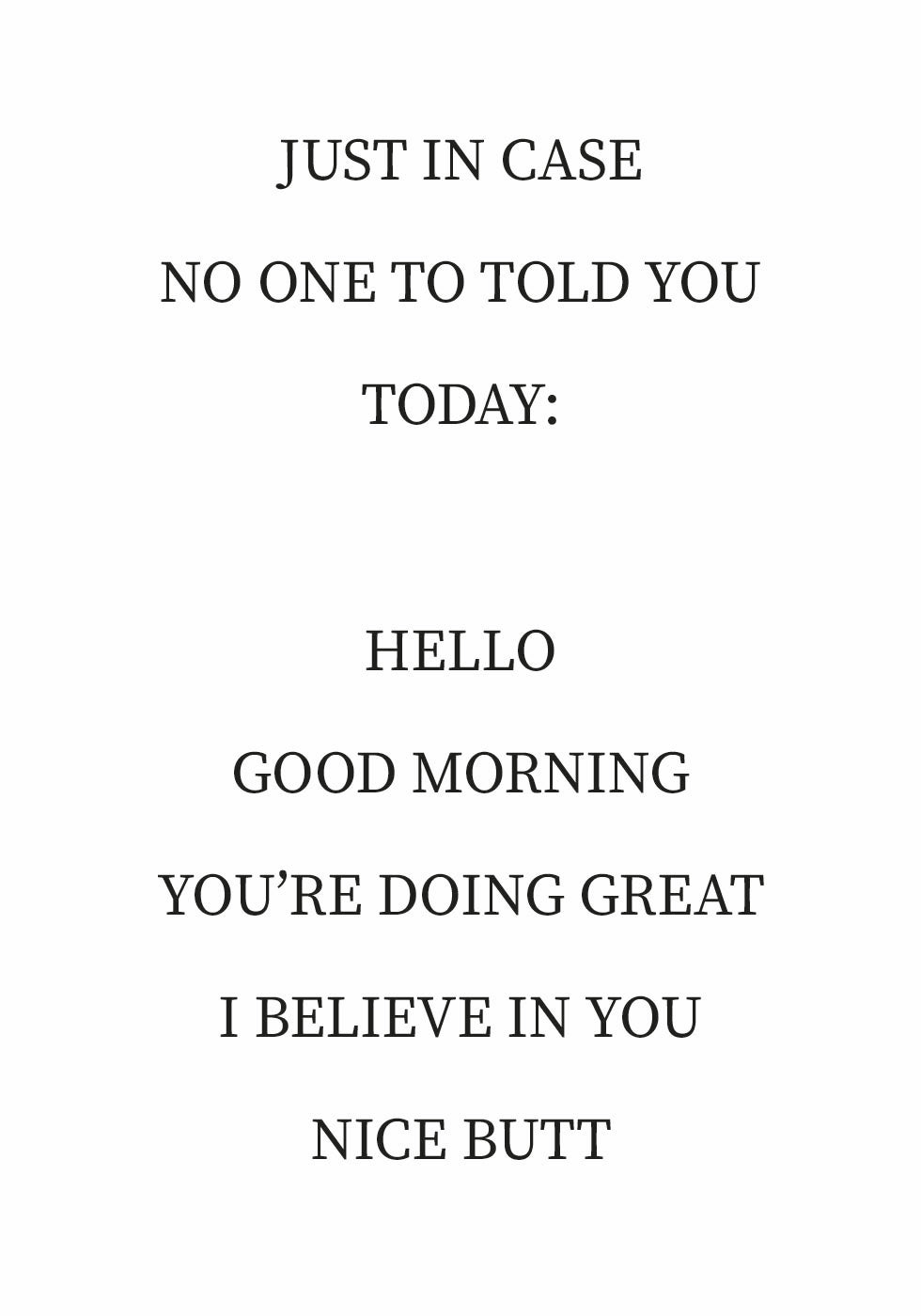 Just In Case motivation Poster - Posterbox.dk