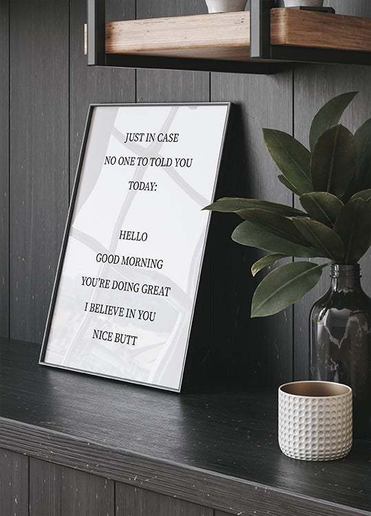 Just In Case motivation Poster - Posterbox.dk