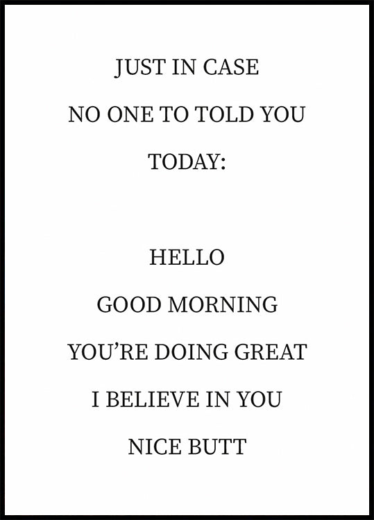 Just In Case motivation Poster - Posterbox.dk