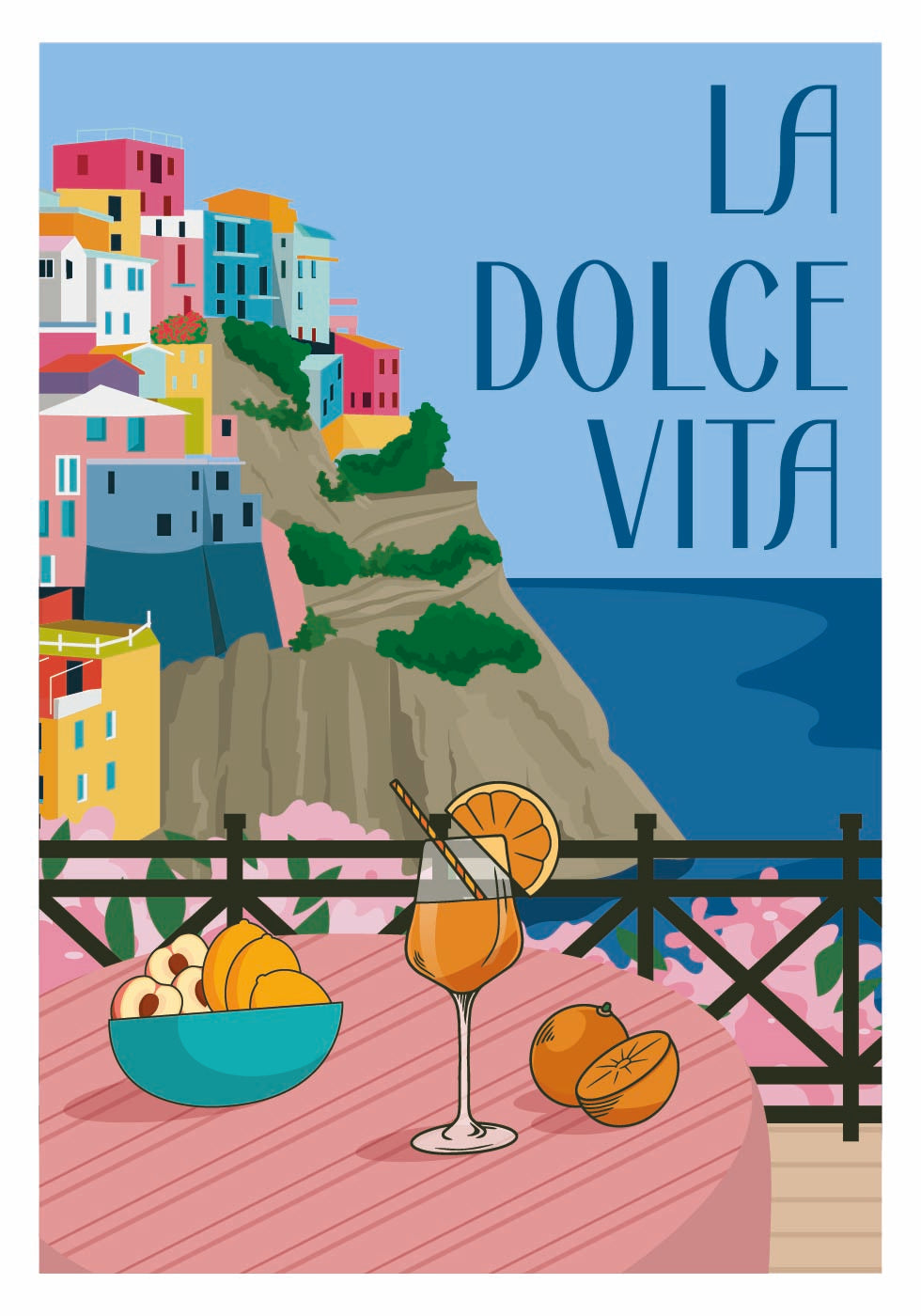 La Dolce Vita, Italian Coast and Aperitivo Poster - Posterbox.dk