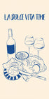 La Dolce Vita Time Print, Wine and Cheese Platter Poster - Posterbox.dk