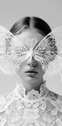 Lady in White with Butterfly Mask Poster - Posterbox.dk