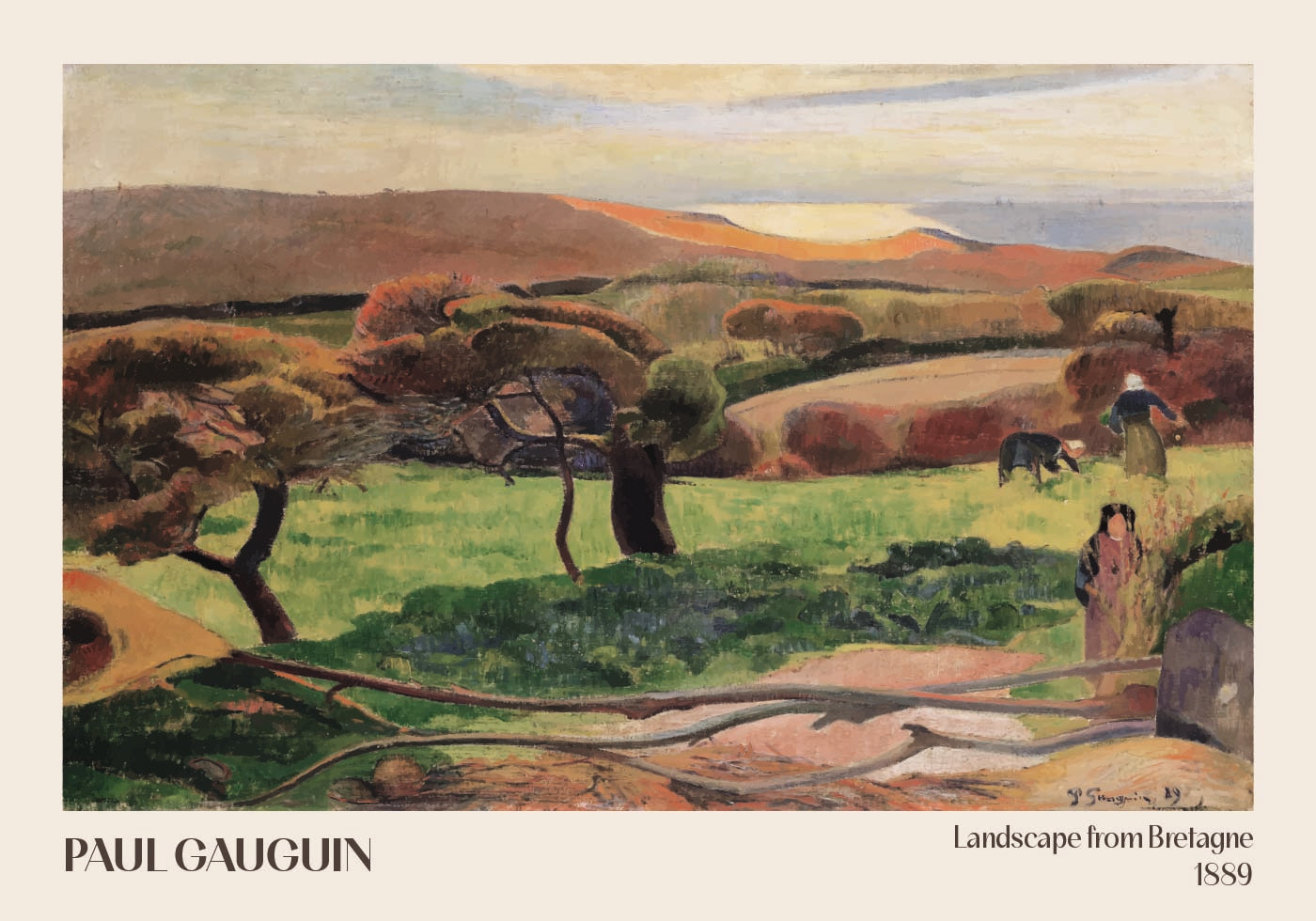 Landscape from Brittany, 1889, Paul Gauguin Poster - Posterbox.dk