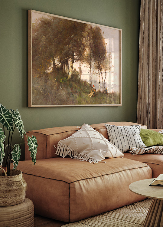 Landscape with Washerwomen by Paul-Désiré Trouillebert Poster - Posterbox.dk