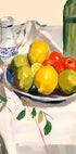 Lemons and Tomatoes, rustic kitchen still life Poster - Posterbox.dk