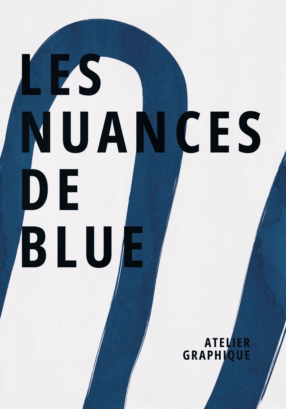 Les Nuances De Blue, Graphic Indigo Ribbon Abstract Poster - Posterbox.dk