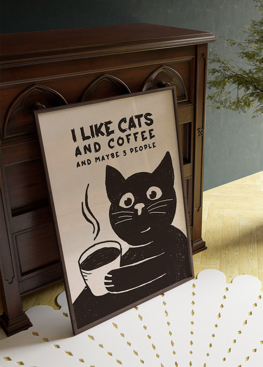 Like Cats and Coffee Poster - Posterbox.dk