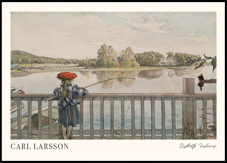 Lisbeth Fishing by Carl Larsson Poster - Posterbox.dk