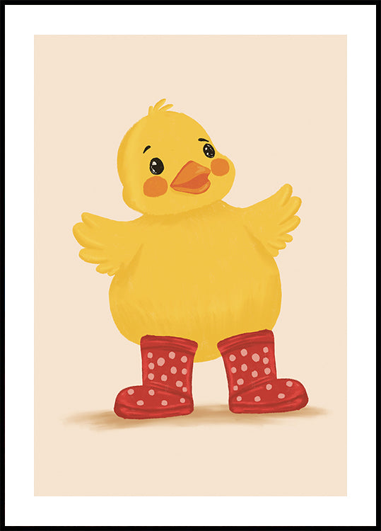 Little Duck in Red Boots Poster - Posterbox.dk