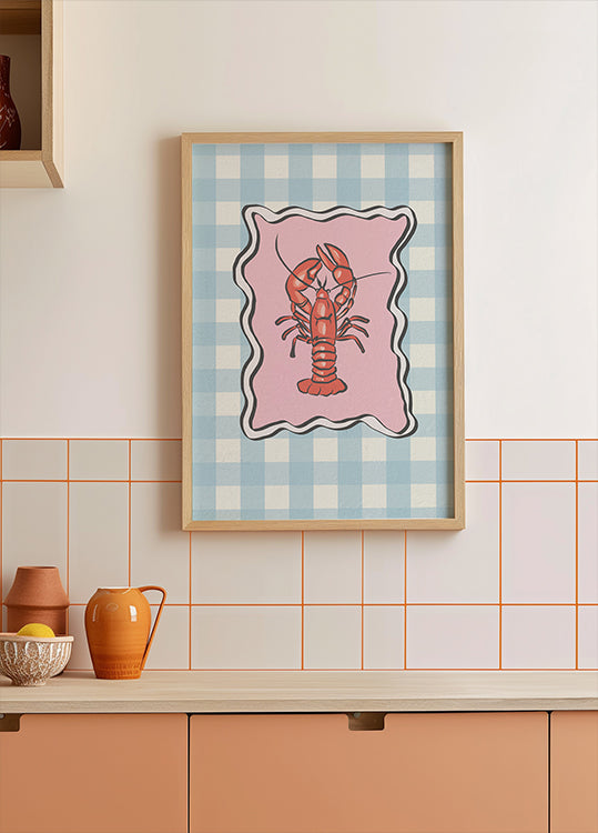 Lobster Illustration Poster - Posterbox.dk