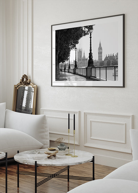 London and Big Ben in Black and White Poster - Posterbox.dk
