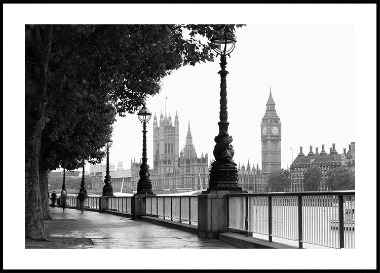 London and Big Ben in Black and White Poster - Posterbox.dk
