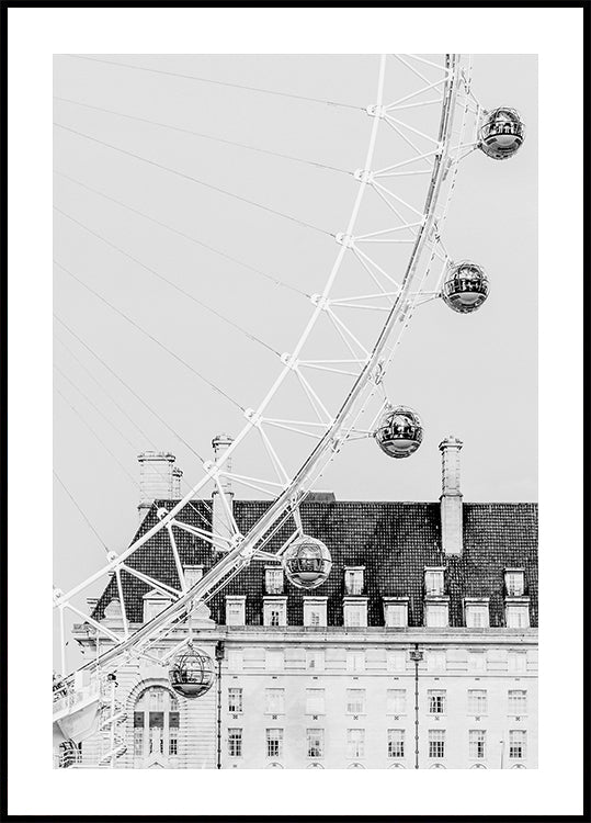 London Eye in Black and White Poster - Posterbox.dk