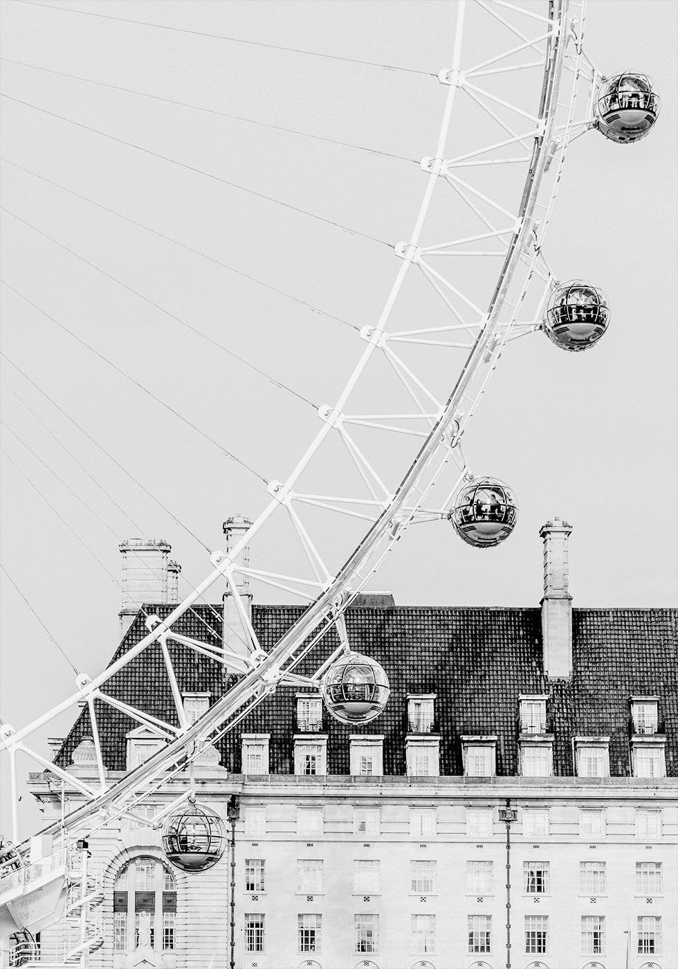 London Eye in Black and White Poster - Posterbox.dk
